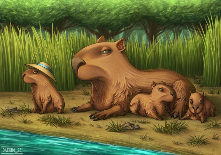 Pokemon Capybara (Grass Type)