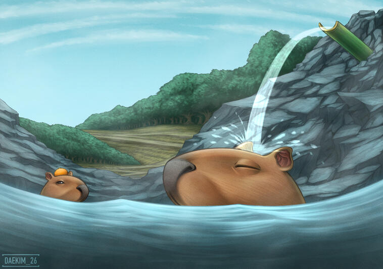 Pokemon Capybara (Water Type)